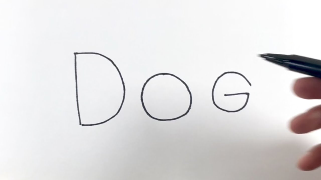 Draw a dog from the word "dog". YouTube