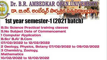 Dr.Br.ambedkar open University 1st year semester-1 (2021 batch)