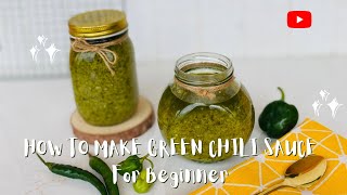 How to make Authentic GHANAIAN GREEN PEPPER SAUCE // Green Chili sauce #foodstoriesgh