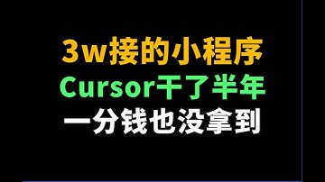 3万接的小程序项目，干了半年，一分钱也没拿到，关键事还挺多 feat.Cursor干外包真香啊！