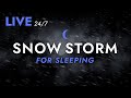 🔴 Fall Asleep to Snow Storm Sounds for Sleeping - Dimmed Screen | Live Stream - Blizzard Sounds