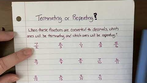 Identifying Fractions as Terminating or Repeating Decimals