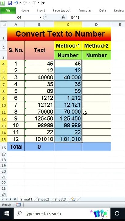 How to convert numbers stored as text to numbers #excelshorts #shorts ...