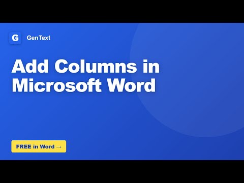 How to Add Columns in Microsoft Word