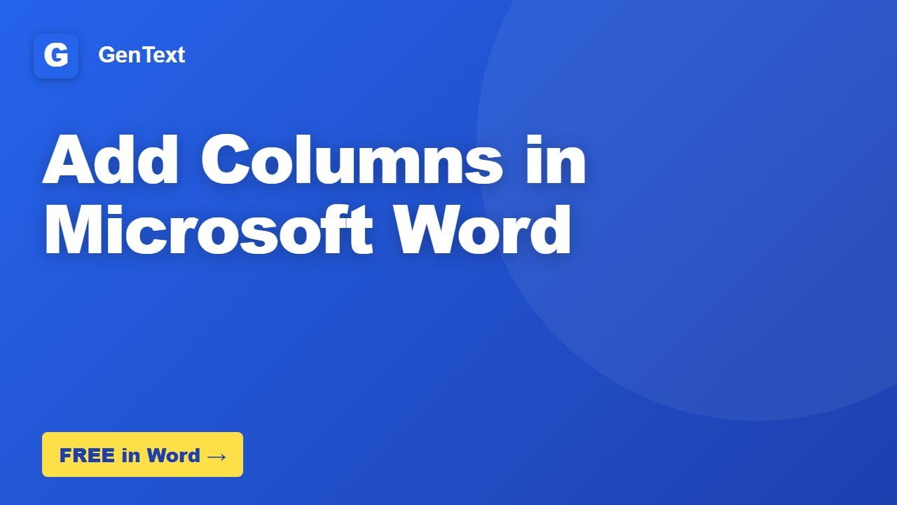 How to Add Columns in Microsoft Word