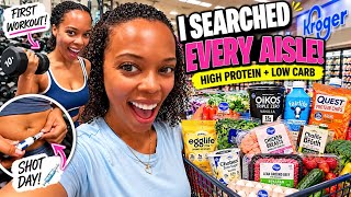 Maintenance Shot Day 💉 + FIRST Strength Workout! | High Protein LOW CARB Kroger Haul