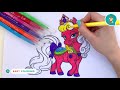 Coloring pony princess with a crown! Beautiful Coloring for Girls