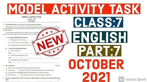 Model Activity Task Class 7 ইংরেজী English Part 7 October 2021 Full Solution