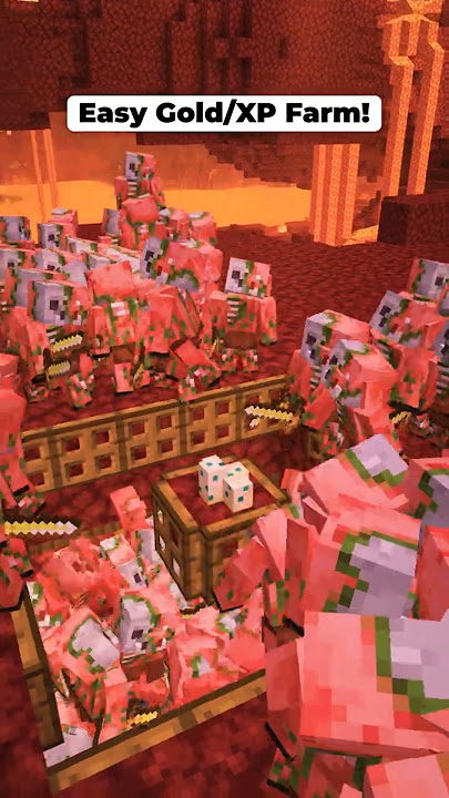 Simple & Easy Zombie Pigmen XP & Gold Farm in Minecraft 1.21 Tutorial #minecraft #shorts