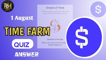 Time farm answer today | When did Ethereum’s first hard fork occur? 1 August time farm quiz answer