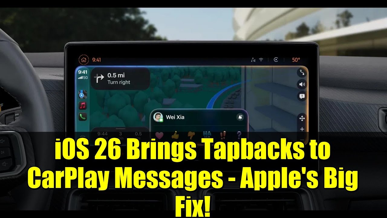 iOS 26 добавляет функцию Tapback в сообщения CarPlay — крупное решение от Apple!