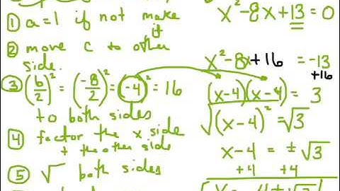 Section 1.4 - Quadratic Equations - College Algebra