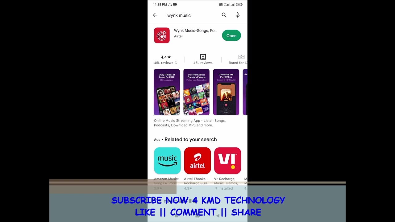 How to Remove Wynk Music App  Uninstall Wynk Music   Android Mob  KMD Technology