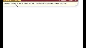 Algebra 2 Section 7 4 The Remainder and Factor Theorems