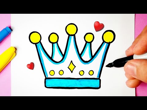 Como desenhar Coroa fofa Kawaii ❤ Desenhos Kawaii l Desenhos para Desenhar  