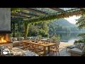 Summer Jazz In Garden Cafe Gentle Forest Jazz In Tranquil Lakeside Nature Sound For Relaxing 