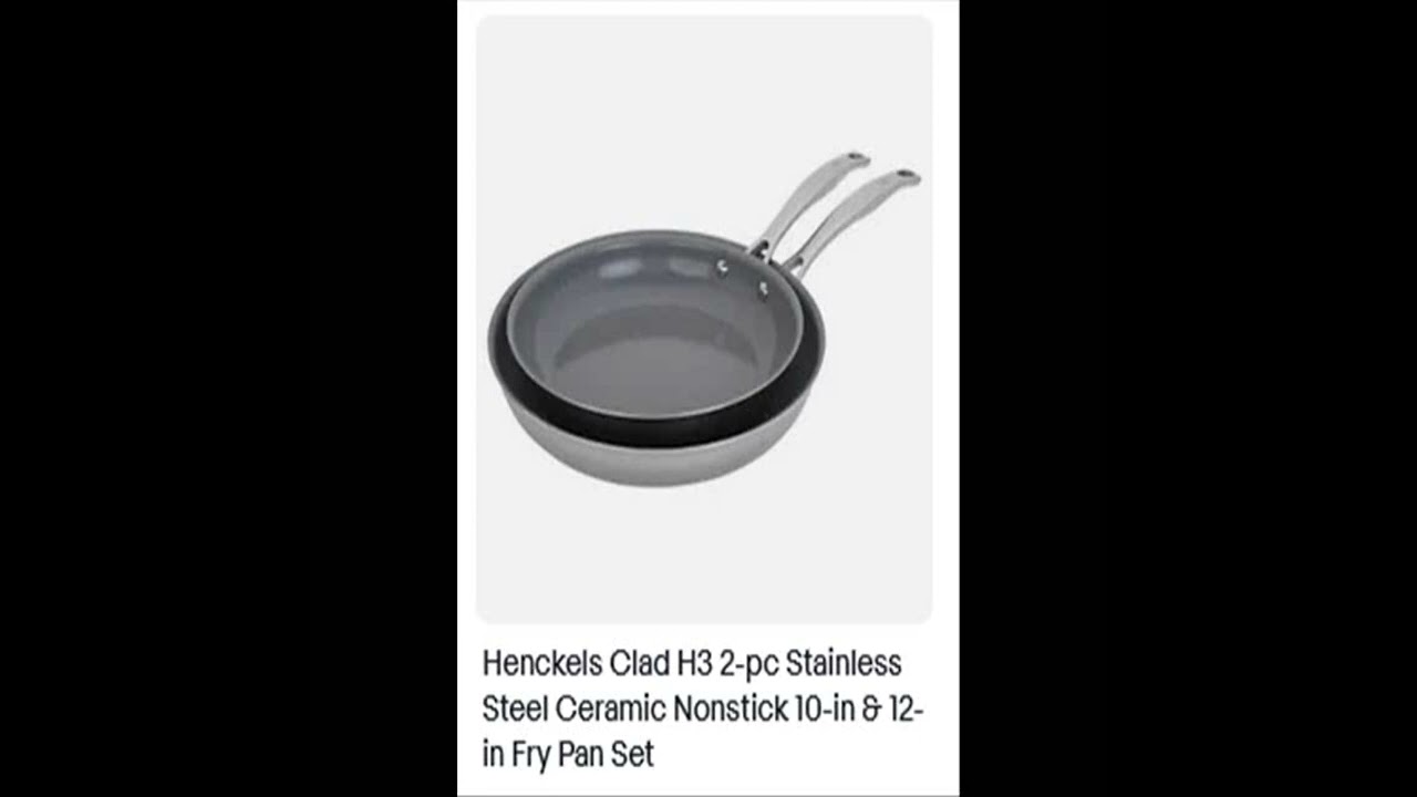 Henckels Clad H3 2-pc Stainless Steel Ceramic Nonstick 10-in & 12