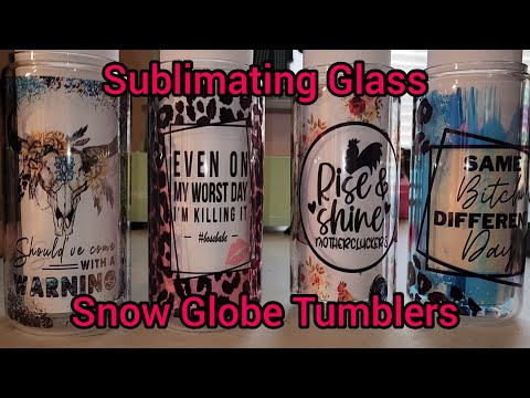 Sublimation Snow Globe Tumbler, Snow Globe Glass Tumbler