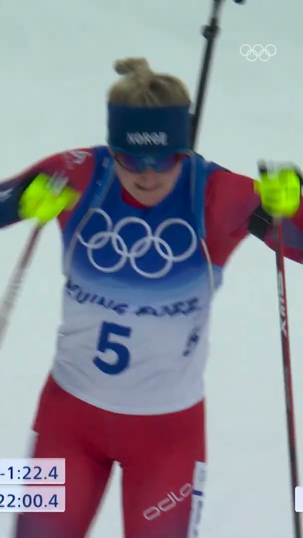 Remembering the incredible performance that saw Marte Olsbu Roeiseland win gold at #Beijing2022.