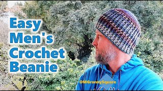Easy Men's Crochet Beanie | Crochet Tutorial