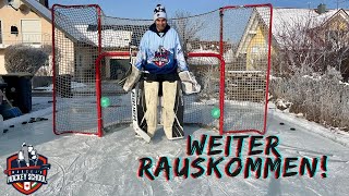 Eishockey Torwarttraining: Weiter Rauskommen!