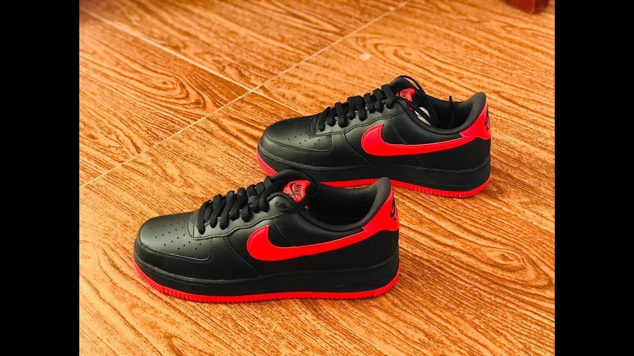 Air Force 1 LV8 Black Light Crimson On Foot Sneaker Review QuickSchopes 412  Schopes DZ4514 001 