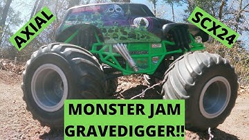 MONSTER JAM GRAVEDIGGER!! Axial SCX24, Rear steering, PN90 Big Block Motor, Emax servo