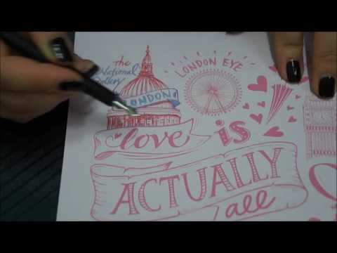 ASMR Scratch coloring book Calligraphy - YouTube