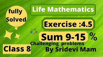 8th tn maths ch 4 life mathematics ex 4.5 challenge problem fully solved new syllabus by Sridevi mam