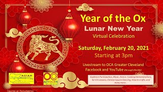 OCA Greater Cleveland Year of the Ox Lunar New Year Interactive Virtual Celebration