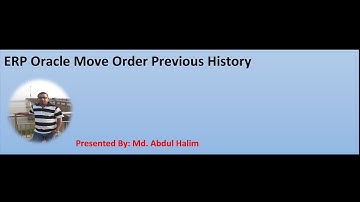 How to find out ERP Oracle Move Order Previous History