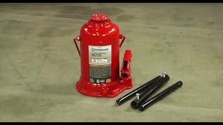 Strongway Hydraulic High Lift Double Ram Bottle Jack - 6-Ton Capacity, 8 1/2in.19 1/8in. Lift Range