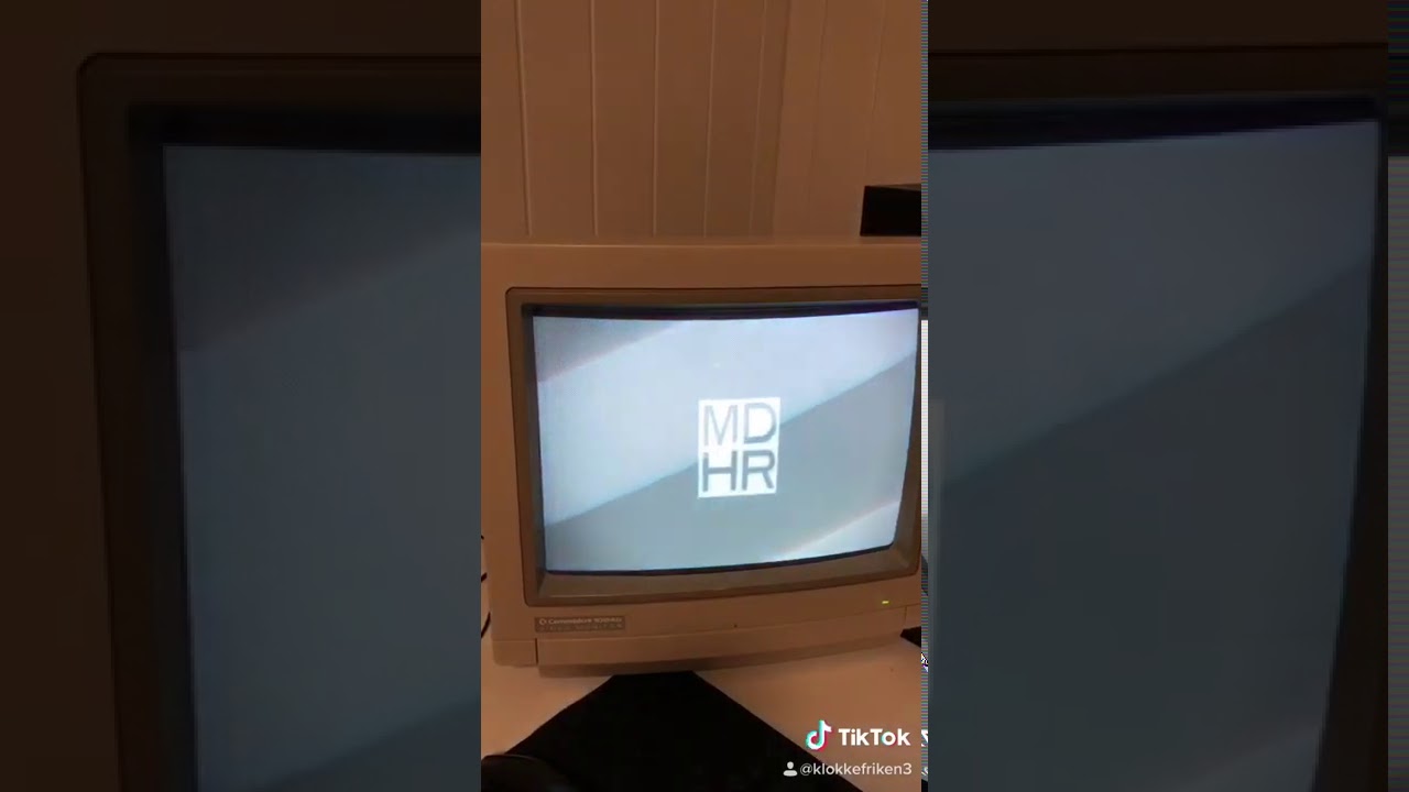 Cuphead intro on black and white CRT