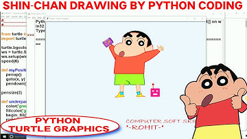 SHIN-CHAN DRAWING USING PYTHON PROGRAMS | CARTOON DRAWING USING PYTHON TURTLE GRAPHICS | SOURCE CODE