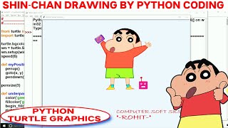 SHIN-CHAN DRAWING USING PYTHON PROGRAMS | CARTOON DRAWING USING PYTHON TURTLE GRAPHICS | SOURCE CODE screenshot 1