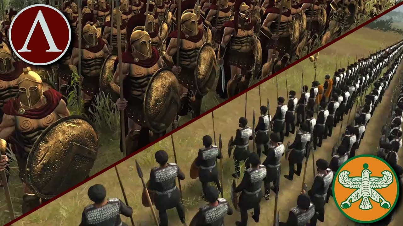 実況】Total War Rome II - ペルシア帝国 5400 vs スパルタ 780 - YouTube