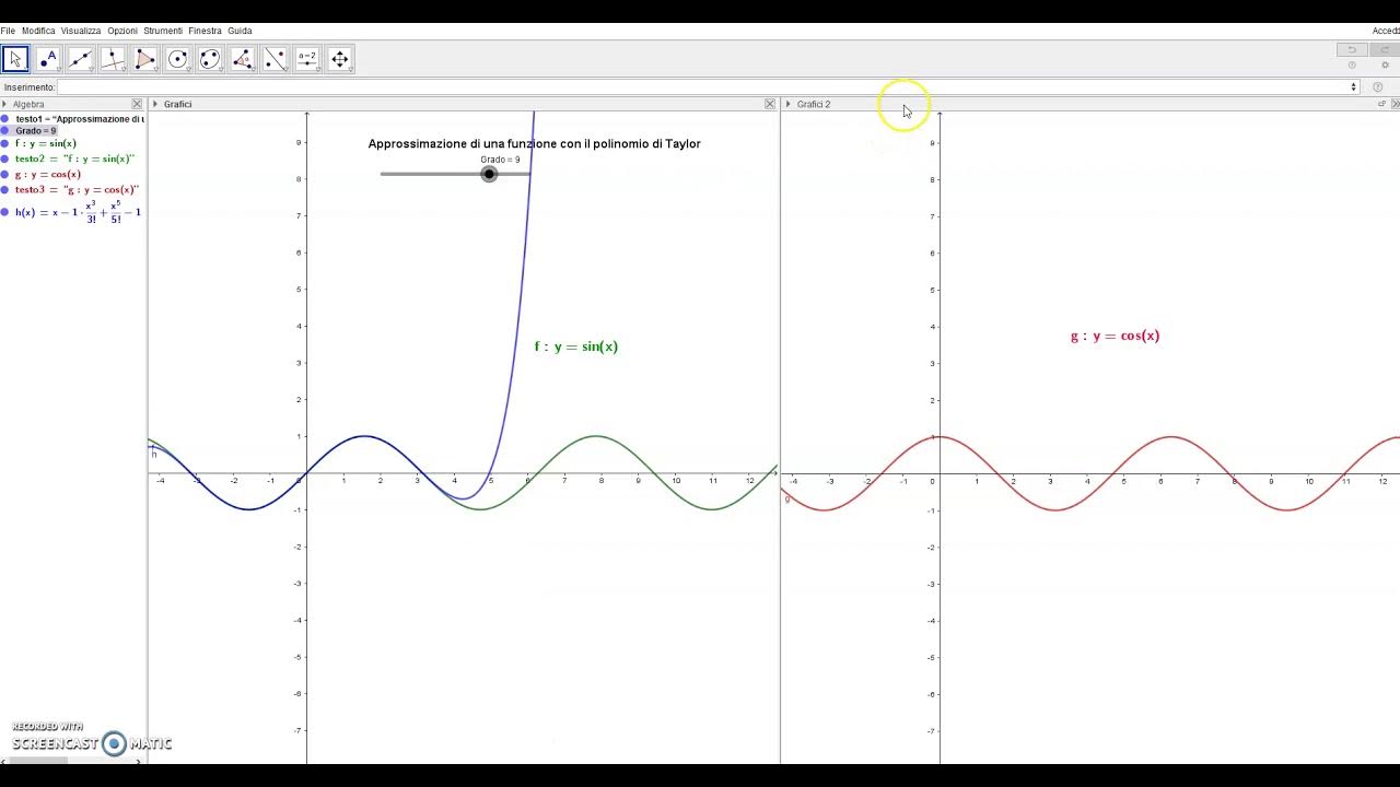TUTORIAL .Approssimazione di una funzione con il polinomio di Taylor ...