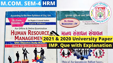 M.Com SEM 4 HRM IMP Questions Gujarat University 2020, 2021 Paper with explanation Unit 3 & 4