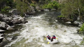 Kern River Rafting - Hari Kari Rapid on the Lower Kern River (Drone Angle)