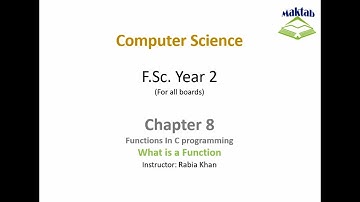 FSc Computer Science Book 2, CH 8, LEC 61: What Is Functions In C