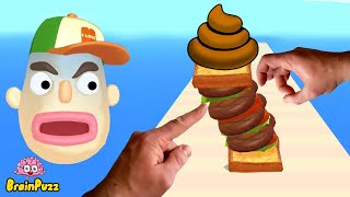 Sandwich Runner VS Nasty Hand 👈 Sandwich Runner Funny Fails Moments - All Level Gameplay Android iOS