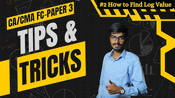 #2How to find Log Value | CA CMA Foundation | Quick Math & Stats Tips & Tricks Series | in Tamil