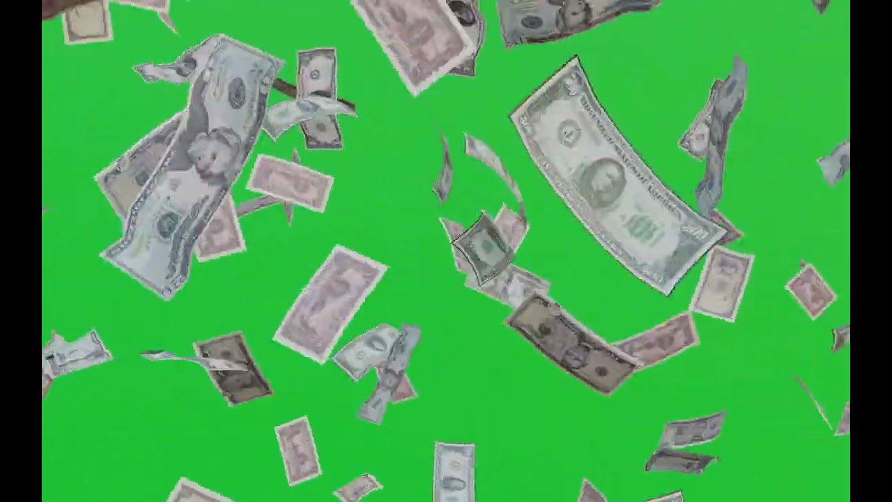 деньги падают. деньги падают. деньги для футажа. стопка денег на зеленом фоне. футаж денег на зеленом фоне.