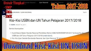 DOWNLOAD KISI KISI USBN, UN, SMP, SMA, SMK TAHUN 2017 2018