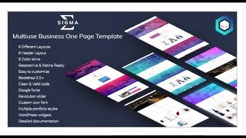 Sigma - Multiuse Business One Page Template | Themeforest Download