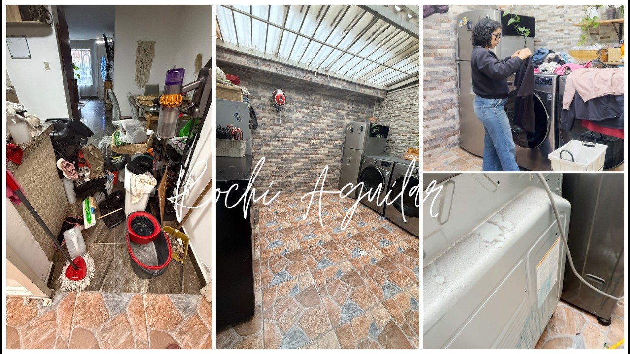 ✨MIRA COMO DEJE DE IMPECABLE EL PATIO DE ROPA 😮 ALGUIEN INESPERADO ENTRO A LA CASA 😨  #rochiaguilar