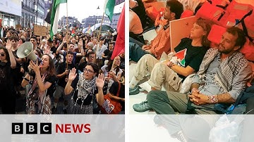 Global demonstrations after Israel detains Gaza flotilla activists | BBC News