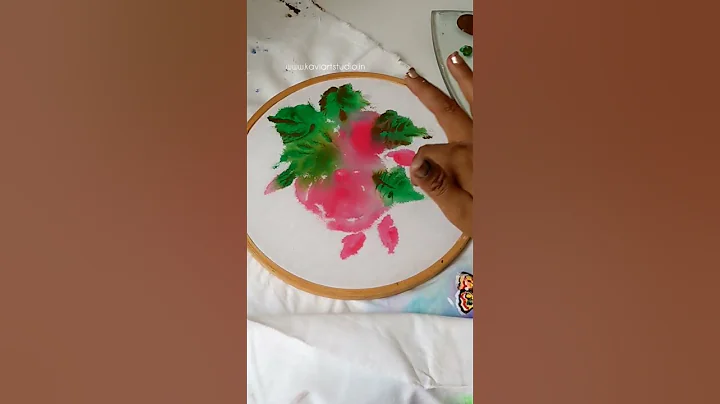 easy fabric finger painting #kaviartstudio #fabric #shorts #ytshorts