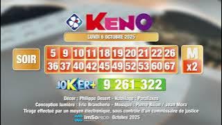 Tirage du soir Keno® du 06 octobre 2025 - Résultat officiel - FDJ