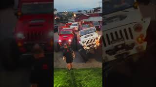 Epic Jeep Convoy Lights Up The Night Highway!
